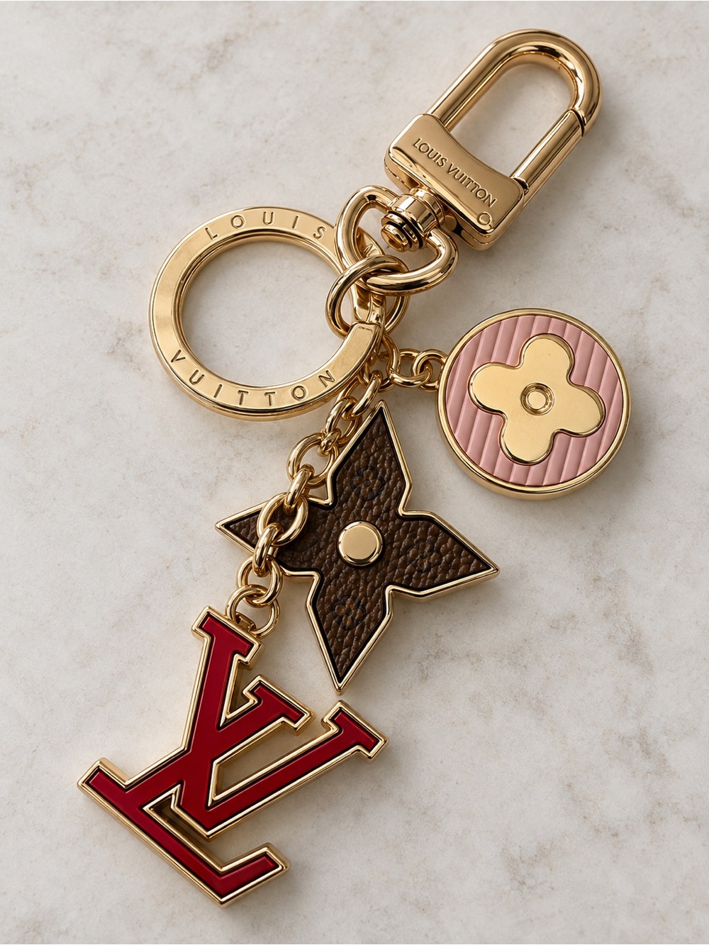 Louis Vuitton Multicolor Monogram Flower Bag Charm Keychain